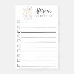 Samoyed Dog Personalized To Do List Post-it Notes