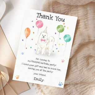 Samoyed Dog Puppy Dog Birthday Thank You Card