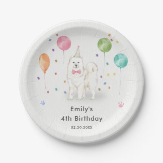 Samoyed Dog Puppy Dog Kids Birthday Party Paper Plates