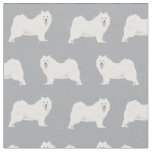Samoyed dog simple grey fabric