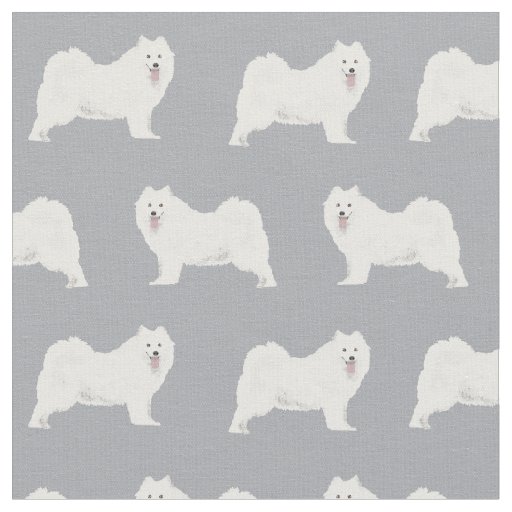 Samoyed dog simple grey fabric