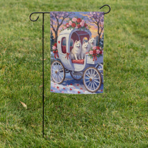 Samoyed Dog Valentine's Day Garden Flag