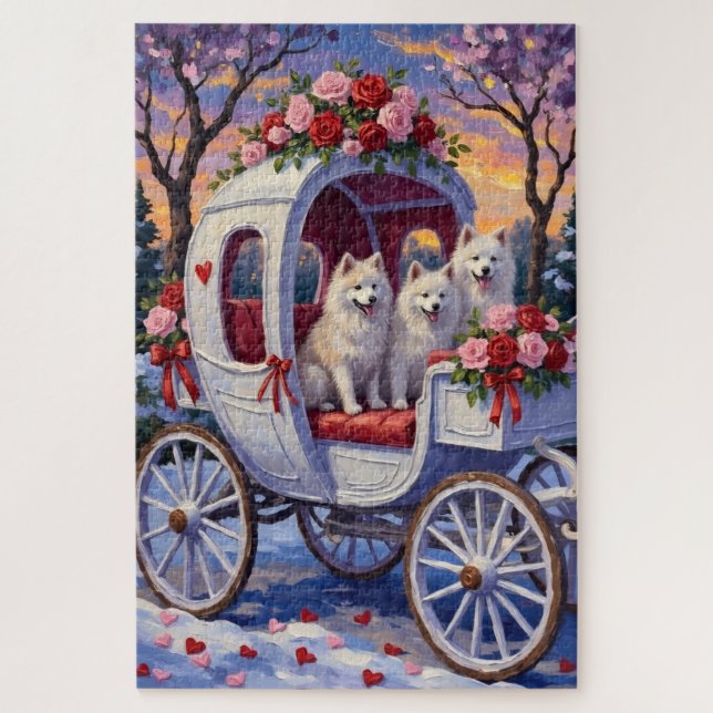 Samoyed Dog Valentine's Day  Jigsaw Puzzle (Vertical)