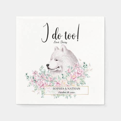 Samoyed Dog Wedding Cocktail Napkins