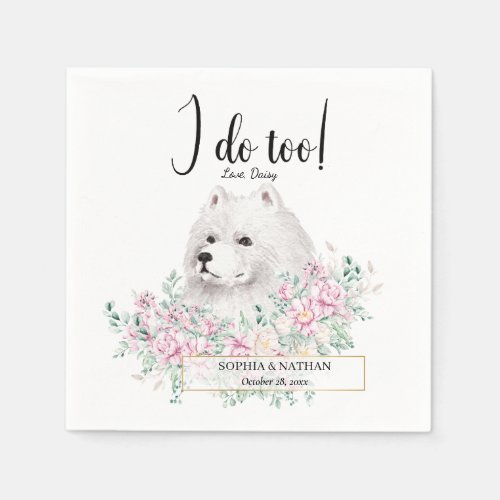 Samoyed Dog Wedding Cocktail Napkins