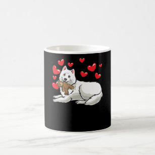 Samoyed Dog With Stuffed Animal And Hearts Coffee Mug