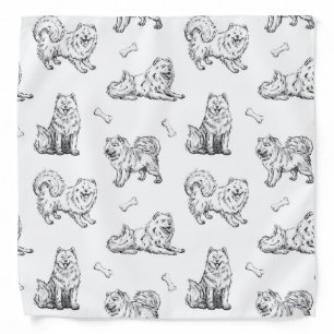Samoyed dogs pattern bandana
