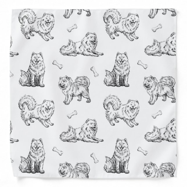 Samoyed dogs pattern bandana (Front)