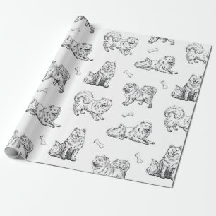 Samoyed dogs pattern wrapping paper