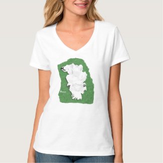 Samoyed Dreaming V-neck T-shirt