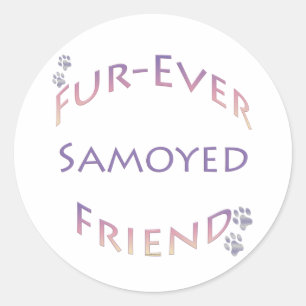 Samoyed Furever Friend Classic Round Sticker
