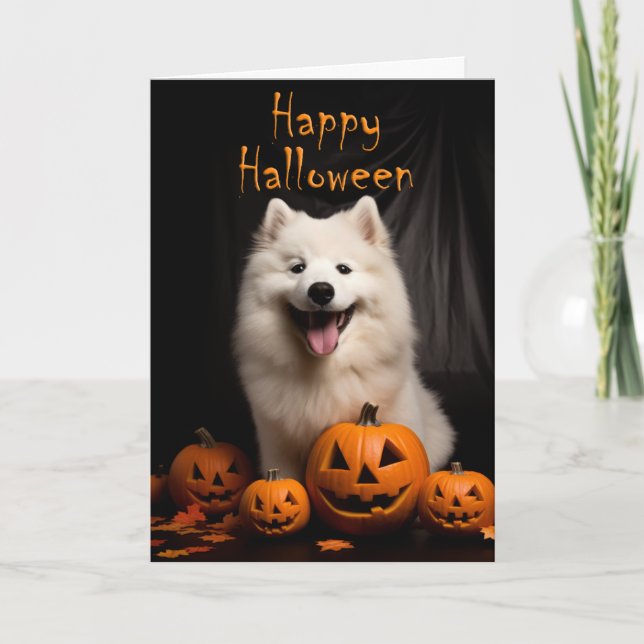 Samoyed Halloween Card (Front)