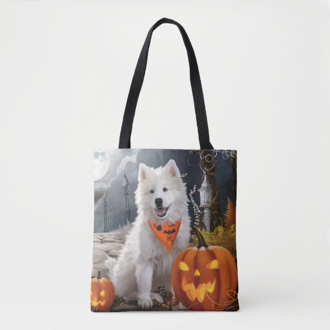 Samoyed Halloween Spooky Tote Bag (Front)
