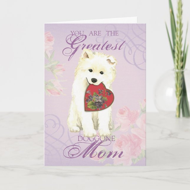 Samoyed Heart Mom Card (Front)