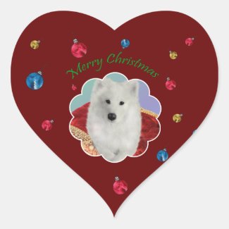 Samoyed Heart Stickers Match Gift-Wrap/Rib Sep.