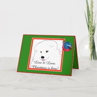 Samoyed Holiday Card; Messages Customizable Card