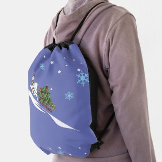 Samoyed Holiday, Draw-String Backpack