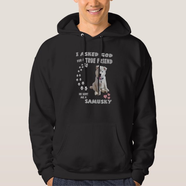 Samoyed Husky Mix Dog Quote Mom Dad Costume Cute S Hoodie (Front)