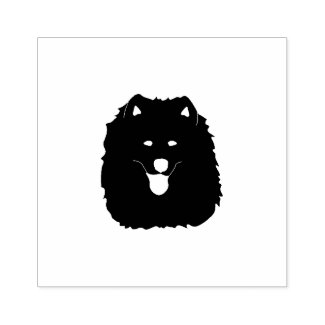 Samoyed Ink Stamp; 1x1, inkpad & handle separate R Rubber Stamp