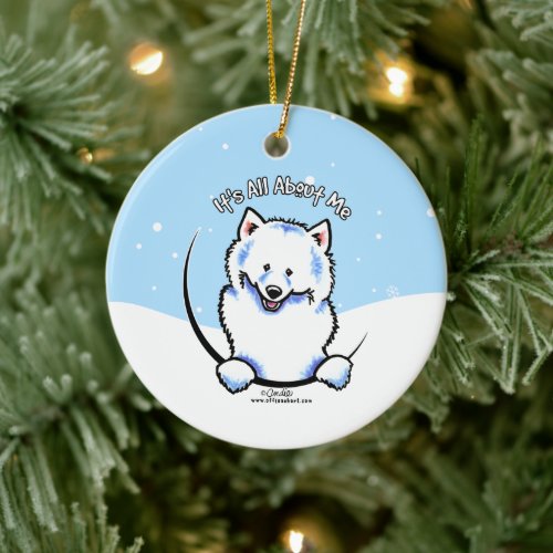 Samoyed Its All About Me Christmas Ceramic Ornament