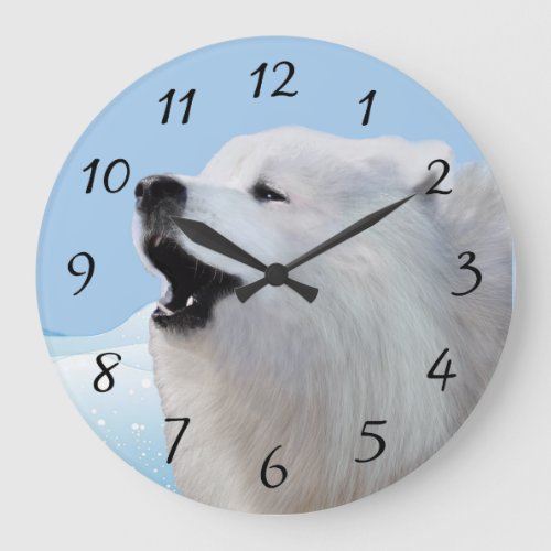 Samoyed Large Acrylic Wall Clock