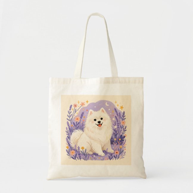 Samoyed Lavender Winter Dream Tote Bag