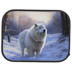 Samoyed Let It Snow Christmas Car Floor Mat
