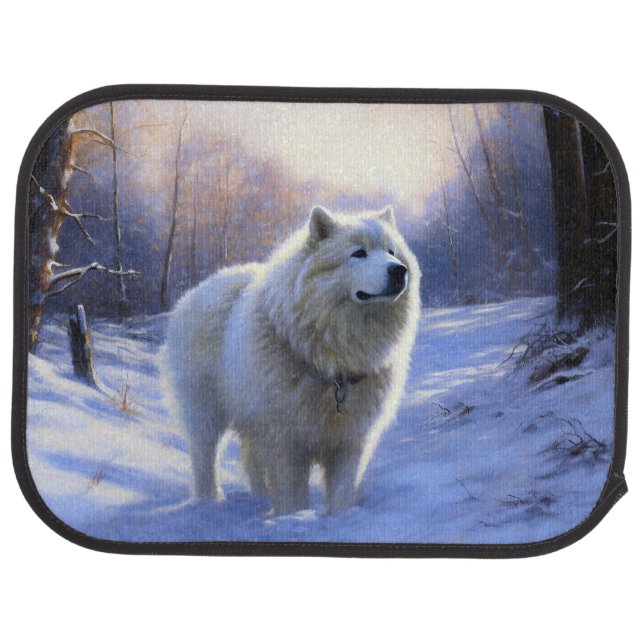 Samoyed Let It Snow Christmas Car Floor Mat (Rear)