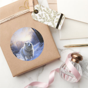 Samoyed Let It Snow Christmas Classic Round Sticker