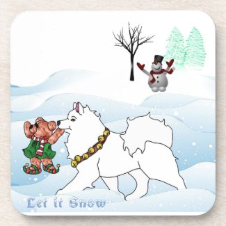 Samoyed Let it Snow Coasters