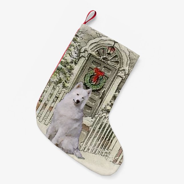 Samoyed Lovers Christmas Small Christmas Stocking (Front (Hanging))