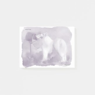 Samoyed Mail Call;   Post-it® Notes 4 x 3