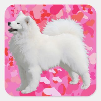 Samoyed Matching Sq. Glossy Stickers. See Desc. Square Sticker