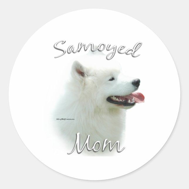 Samoyed Mom 2 Classic Round Sticker (Front)