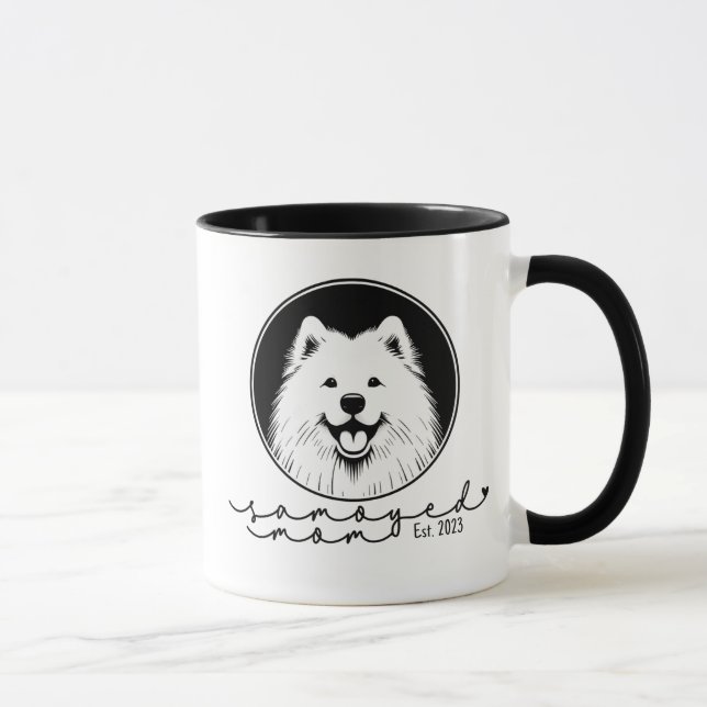 Samoyed Mom Custom Established Pop Art Samoyed Mug (Right)