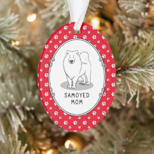 Samoyed Mom (white) Cute Fun Dog Mom Ornament