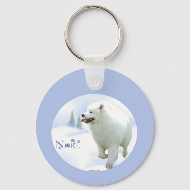 Samoyed Noel  Keychain (Front)