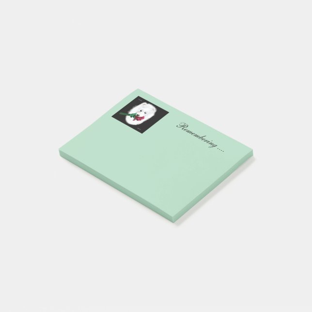 Samoyed Notes 3M, 4X3 inch. "Remembering" (Angled)