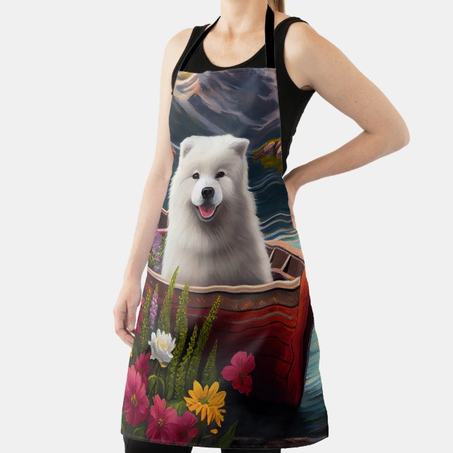 Samoyed on a Paddle: A Scenic Adventure Apron (Insitu)