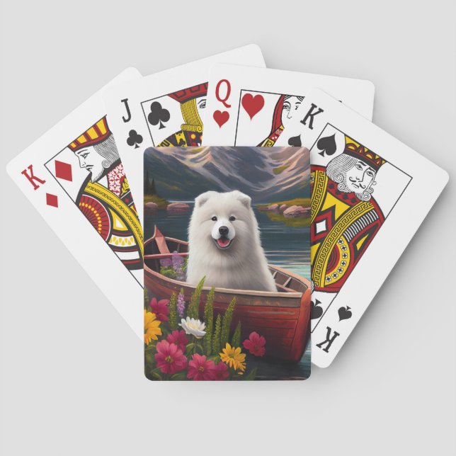 Samoyed on a Paddle: A Scenic Adventure Poker Cards (Back)