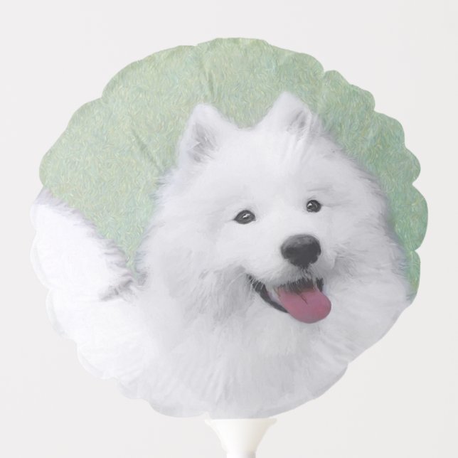 Samoyed Painting - Cute Original Dog Art Balloon (Front)