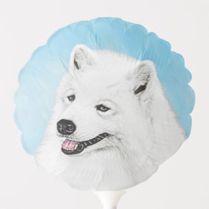 Samoyed Painting - Cute Original Dog Art Balloon