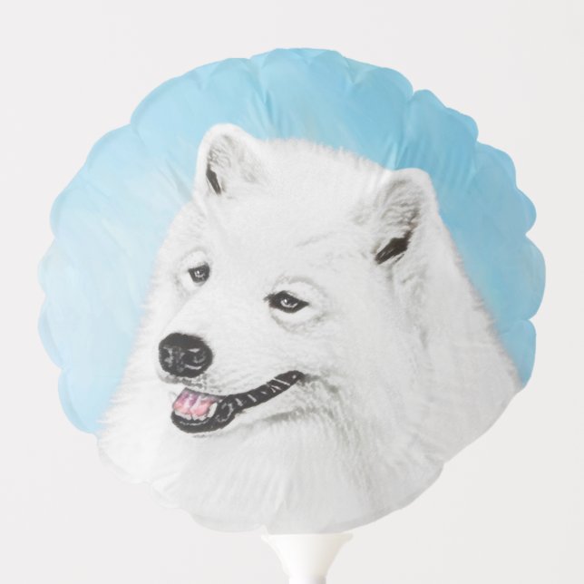Samoyed Painting - Cute Original Dog Art Balloon (Front)