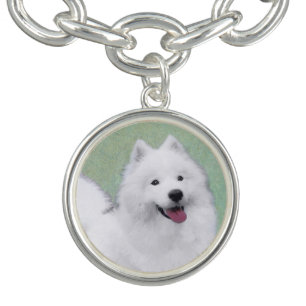 Samoyed Painting - Cute Original Dog Art Bracelet