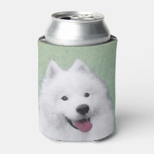 Samoyed Painting - Cute Original Dog Art Can Cooler