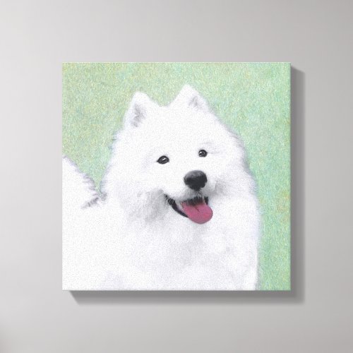 Samoyed Painting _ Cute Original Dog Art Canvas Print