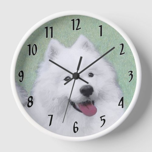 Samoyed Painting _ Cute Original Dog Art Clock