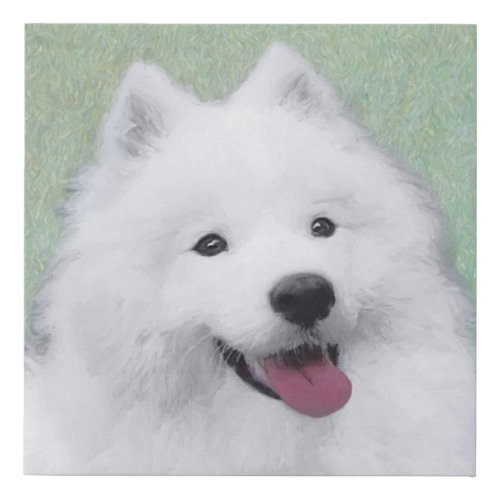 Samoyed Painting _ Cute Original Dog Art Faux Canvas Print