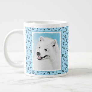 Samoyed Painting - Cute Original Dog Art Giant Coffee Mug