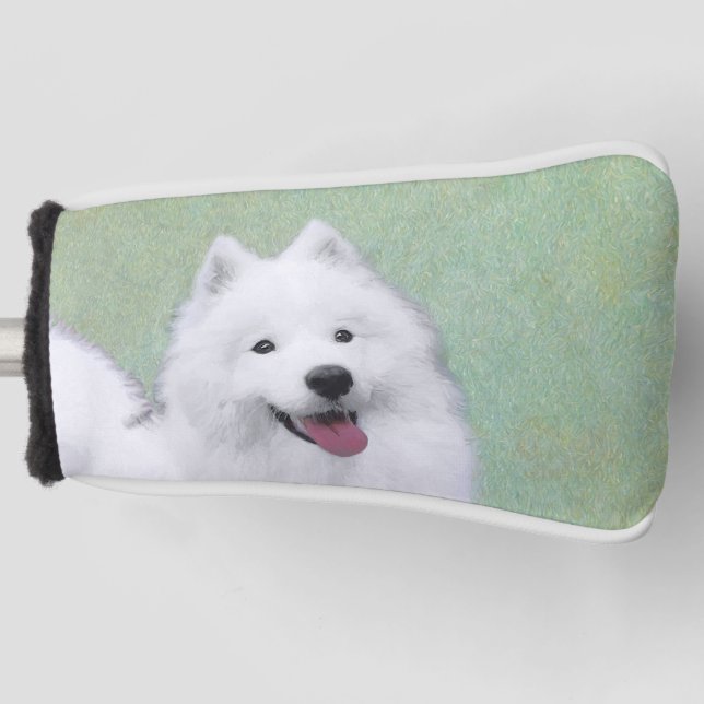 Samoyed Painting - Cute Original Dog Art Golf Head Cover (Front)